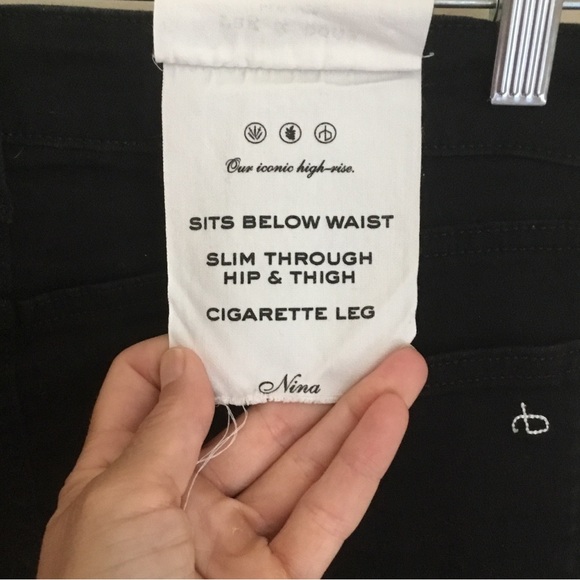 NEW Rag & Bone Nina High Rise Black Ankle Cigarette Jeans - Picture 10 of 13